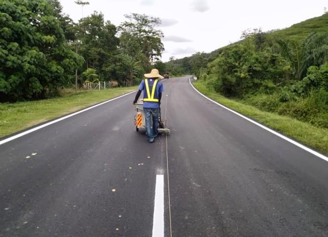 Completed carriageway with line marking, Negeri Sembilan.