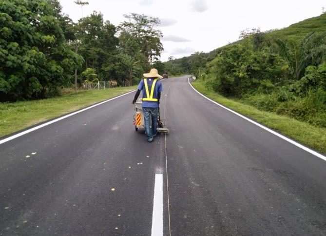 Completed carriageway with line marking, Negeri Sembilan.
